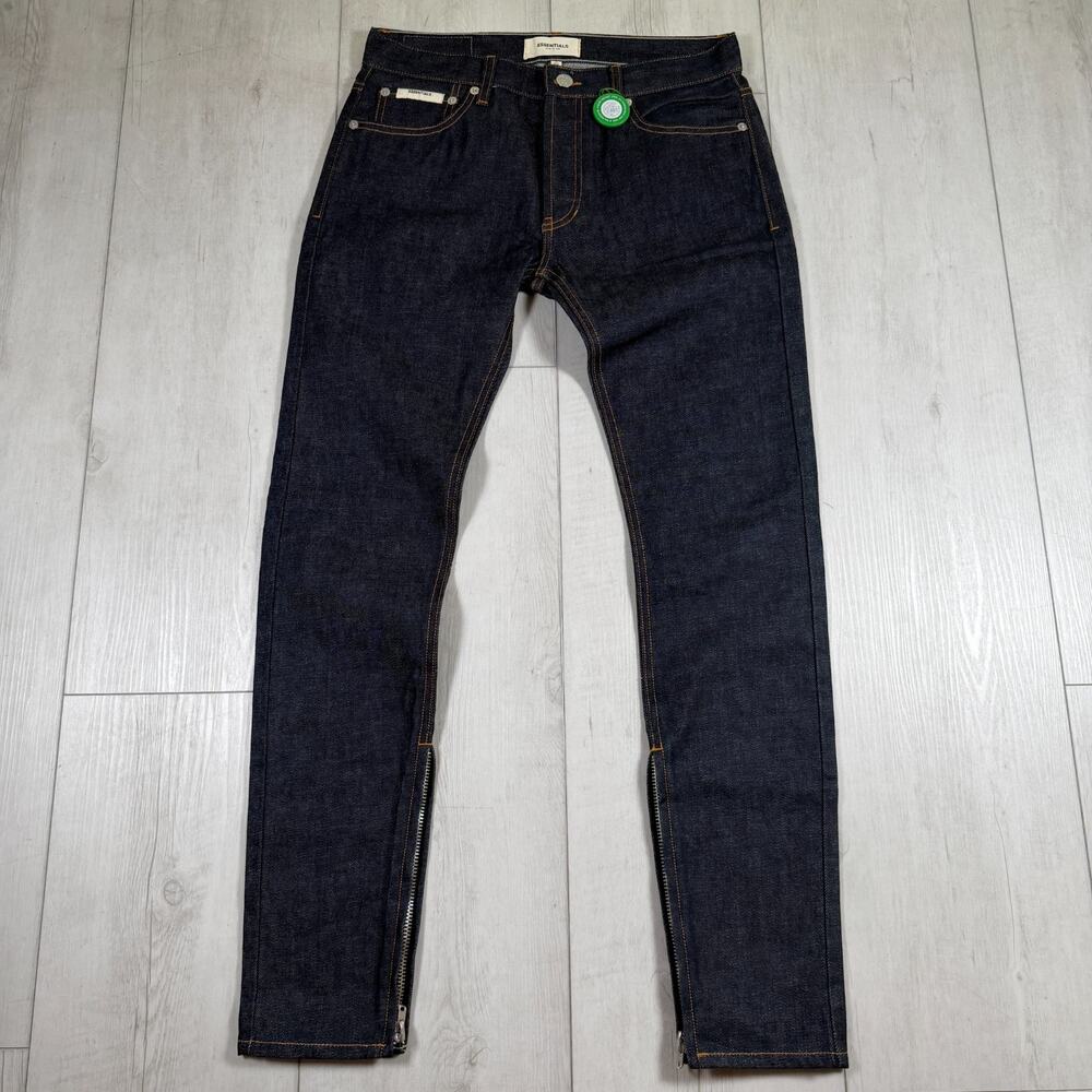 Essentials Jeans Men's 30x30 Fear Of God Raw Taper Zipper Japanese Denim
